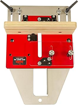 JessEm 06300 Precision Box Joint Jig for Router Tables, Professional Woodworking Jig for Perfect Finger Joints with 1/4", 3/8", 1/2" Aluminum Indexing Keys and Smooth Bearing Glide System