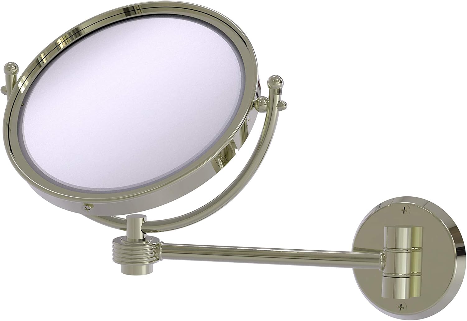 Allied Brass WM-5G/5X-ABR 8 Inch Wall Mounted 5X Magnification Make-Up Mirror, Antique Brass