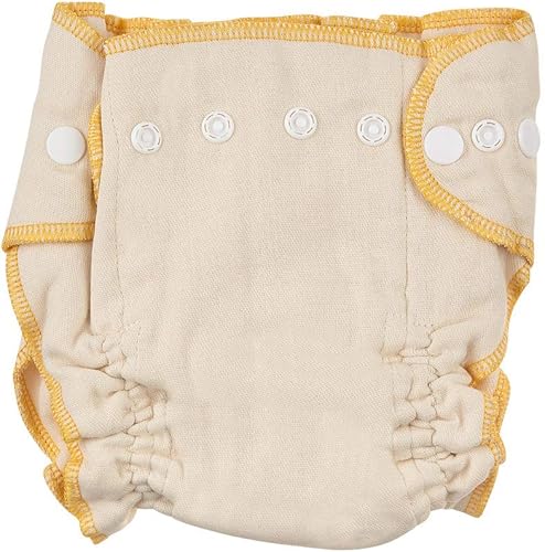 Linteum Textile - Pañales de tela ajustados con cierres a presión, 100% algodón, broches ajustables con insertos extraíbles (paquete de 3, mediano,