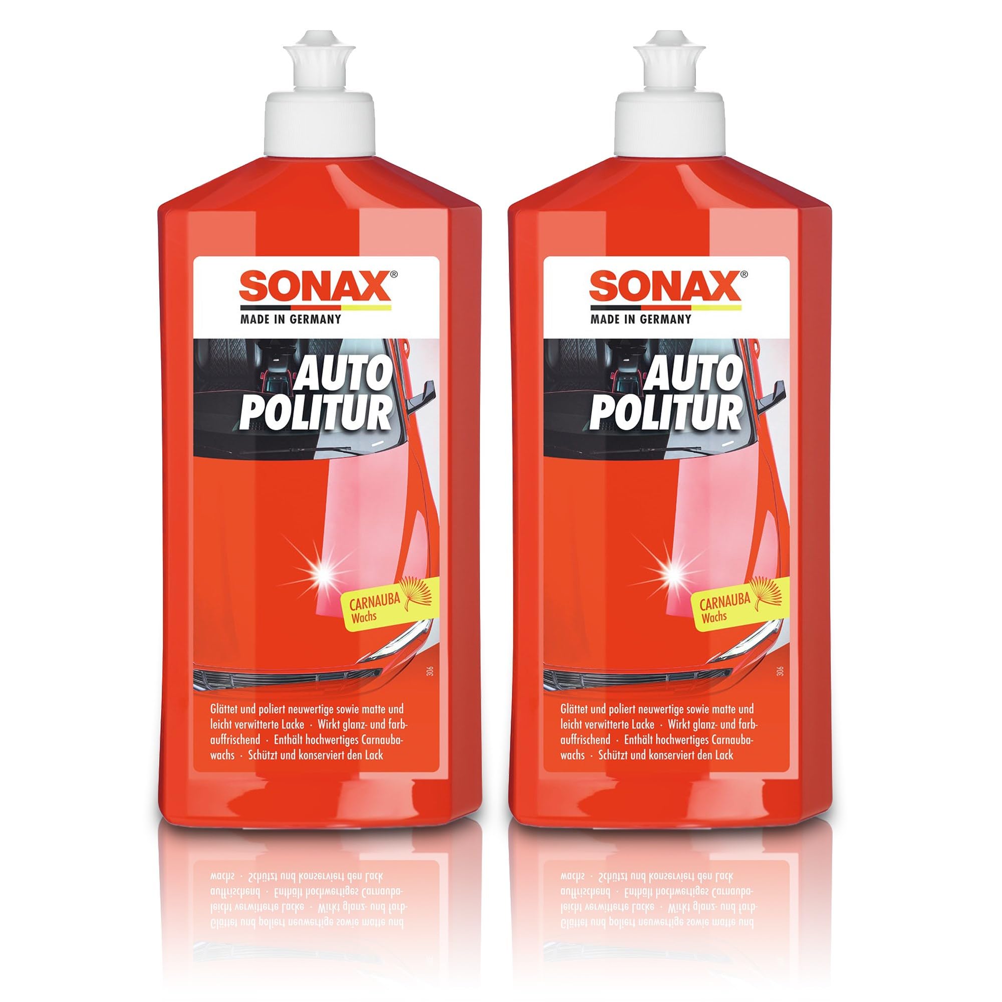 2 x 500 ml Sonax voiture voiture polissage polissage vernis Entretien Nettoyage de Voiture d'entretien
