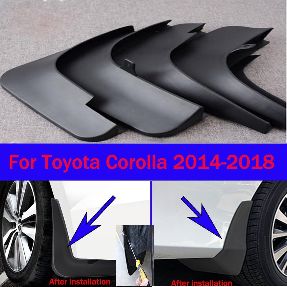 Car Mudguard Mudflaps Splash Guard Fender New Fit for Toyota Corolla 2014 2015 2016 2017 2018（Not Suitable for LE Mode of Corolla）