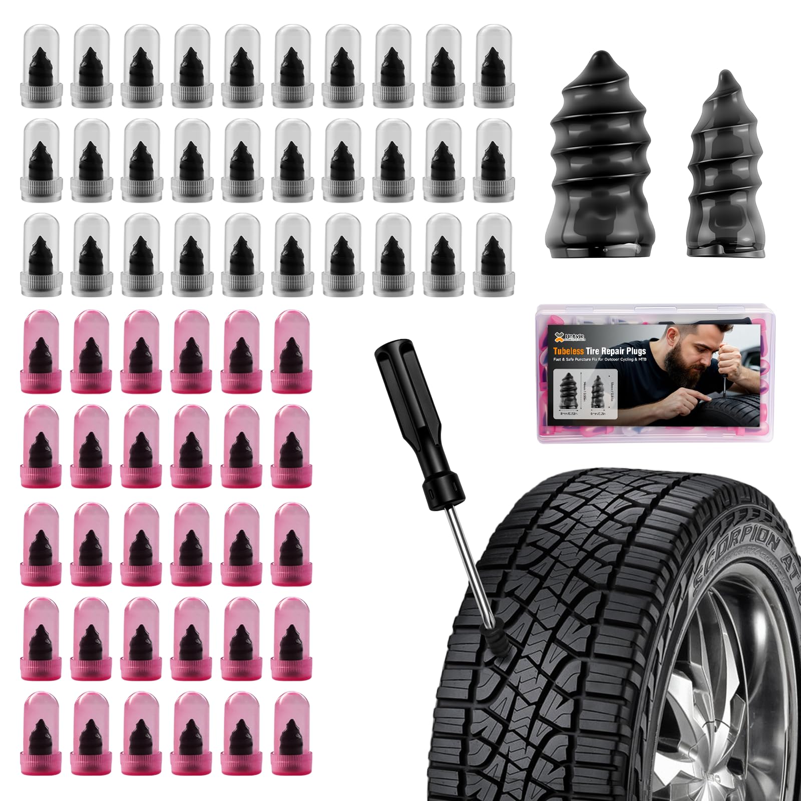 60 PCS Tire Plug Repair Kit