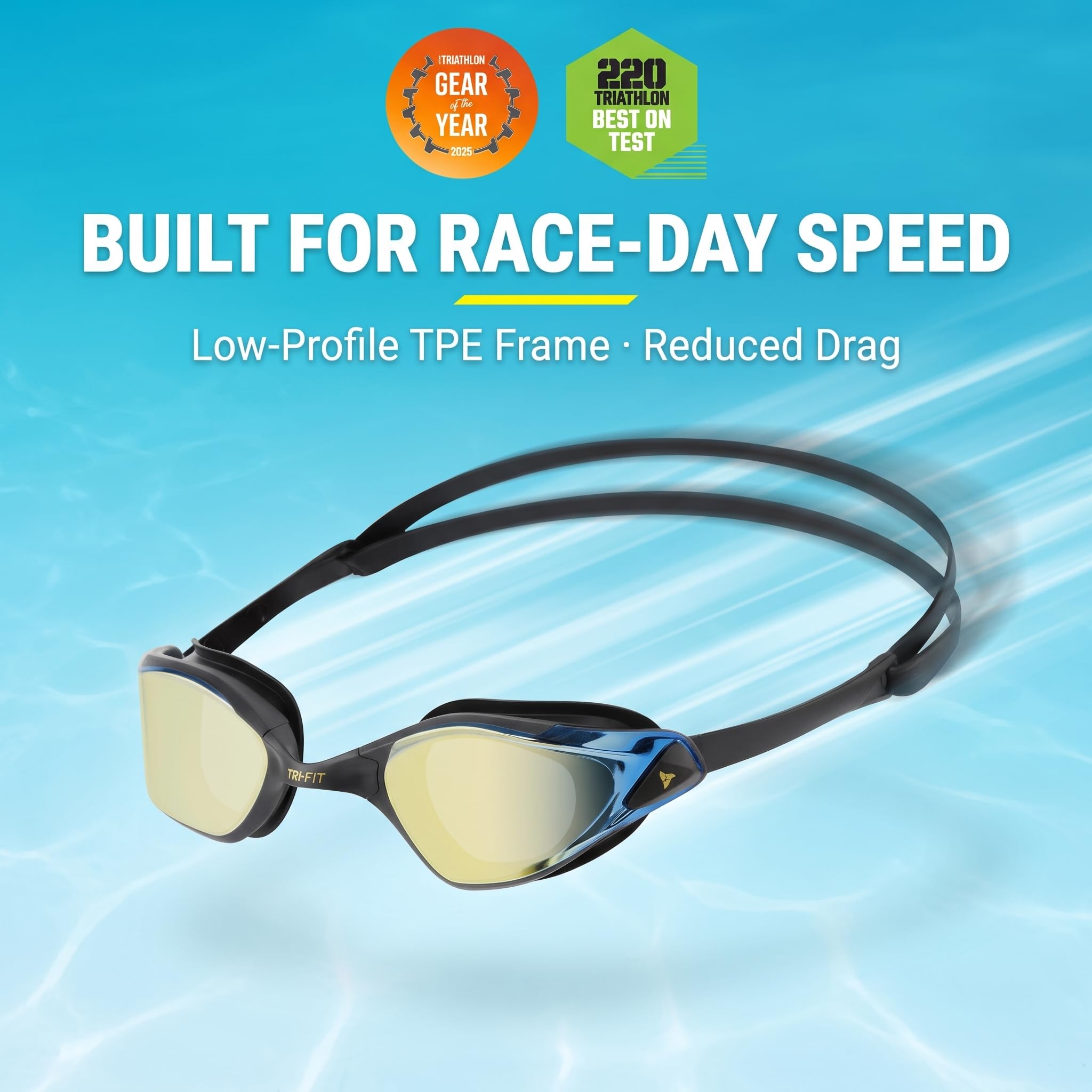 Gafas de natación para adultos galardonadas | Lentes avanzadas tratadas antivaho | Protección 100% UVA/UVB | Junta de TPE 3D personalizada | Puente nasal TPE | Diseñado para hombres y mujeres