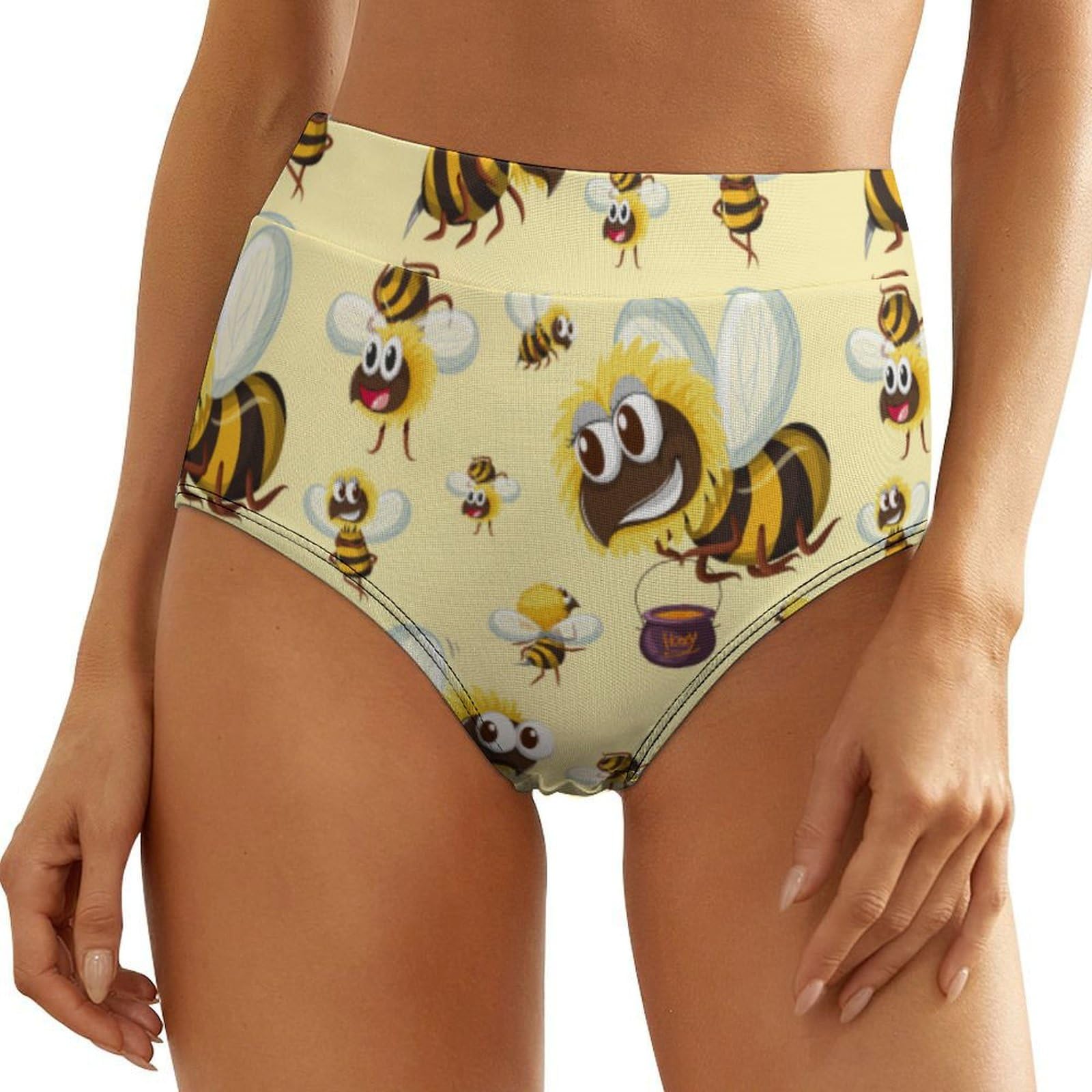 Tqmspg Women's Multi Brief High Waist Underwear Panties Bumble Bee Underpants Briefs