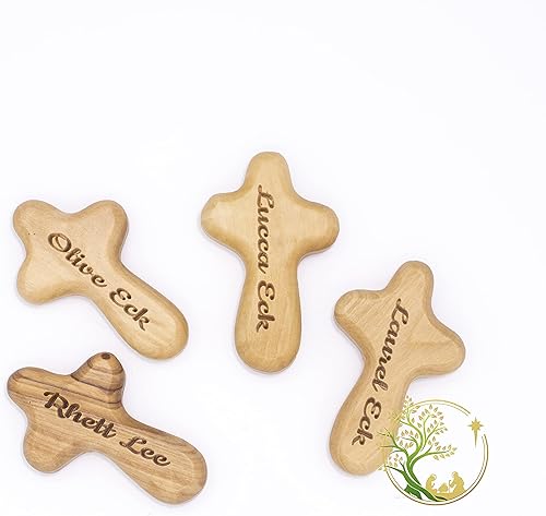 Miniatura 3 de Cruz de comodidad personalizada para bautismo, bautizo y confirmación, regalo de cruz de comodidad Cruz de comodidad de madera de olivo