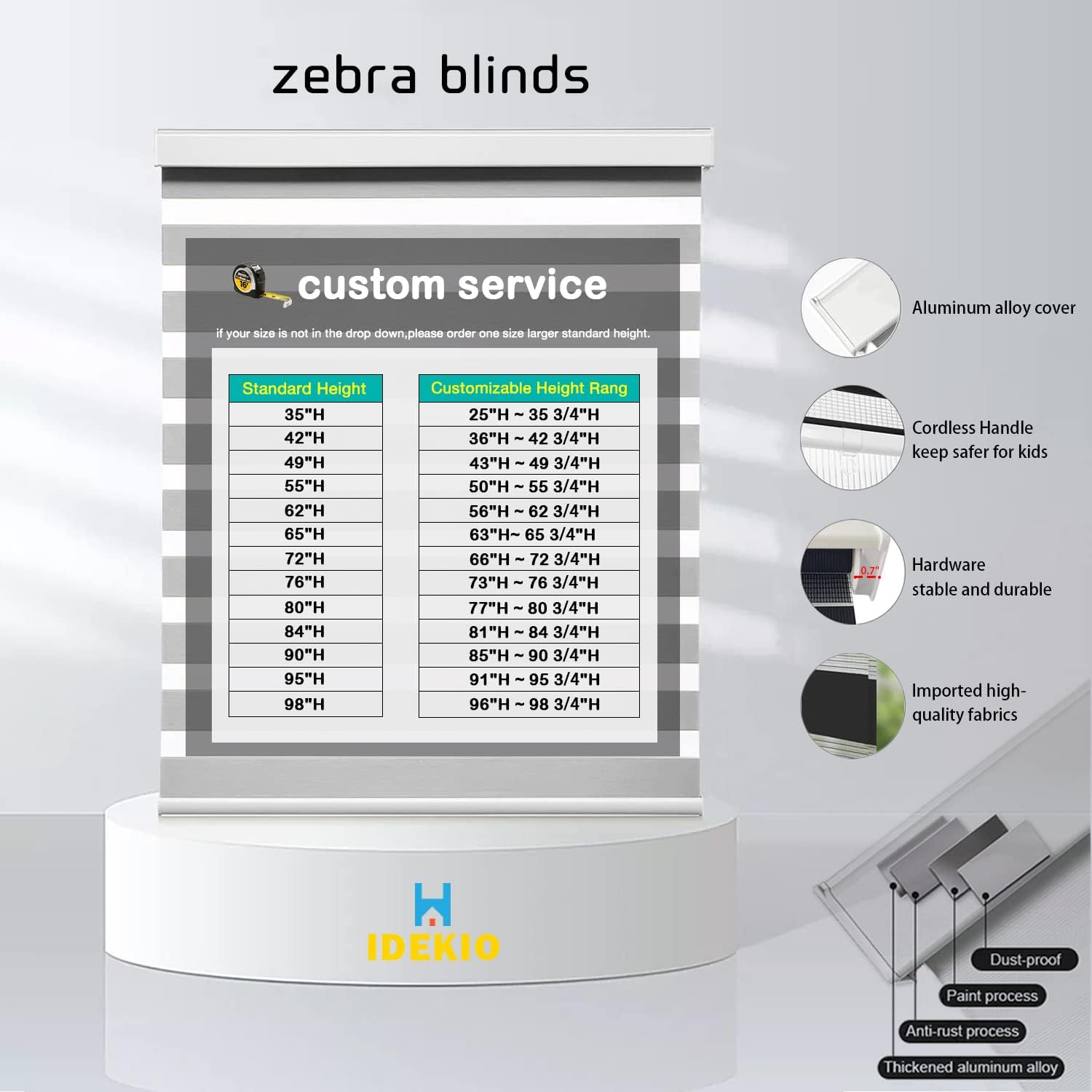 Zebra Blinds,Roller Blinds for Windows,Custom Size Dual Layer Cordless Window Blinds and Shades,Sheer or Privacy Light Control,Day and Night Blinds for Door,Office[Grey,77" W x 95" H Customize]