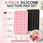 2PCS: Double-Sided Suction Phone Grip, Octo Cup Buddy Suction Phone Case Mount for iPhone and Android, Hands-Free Sticky Cell Phone Grip, Mobile Fidget Mirror Holder for Selfies and Videos.