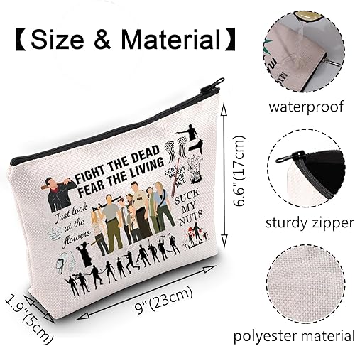 Miniatura 2 de VAMSII Walking-d Inspired Gifts - Bolsa de maquillaje para amantes de los zombies, regalos para fanáticos de la serie de televisión, bolsa de