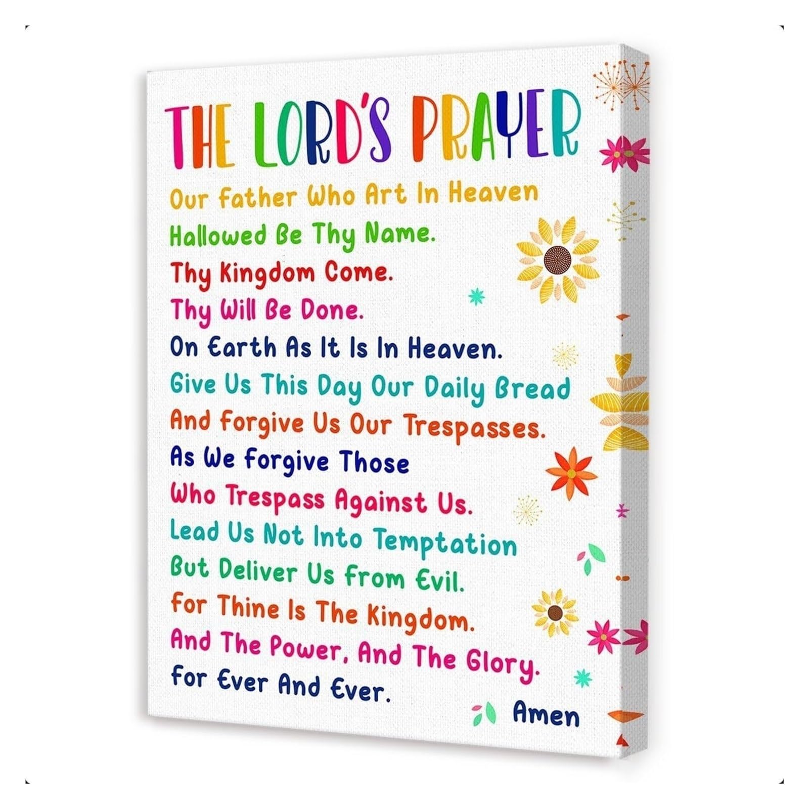 LLBOGRGGN The Lord’s Prayer Poster for - Inspirational Bible Scripture Wall-Art for ‘s Room, Nursery and Church Classroom(Unframed,08x12inch(20x30cm))