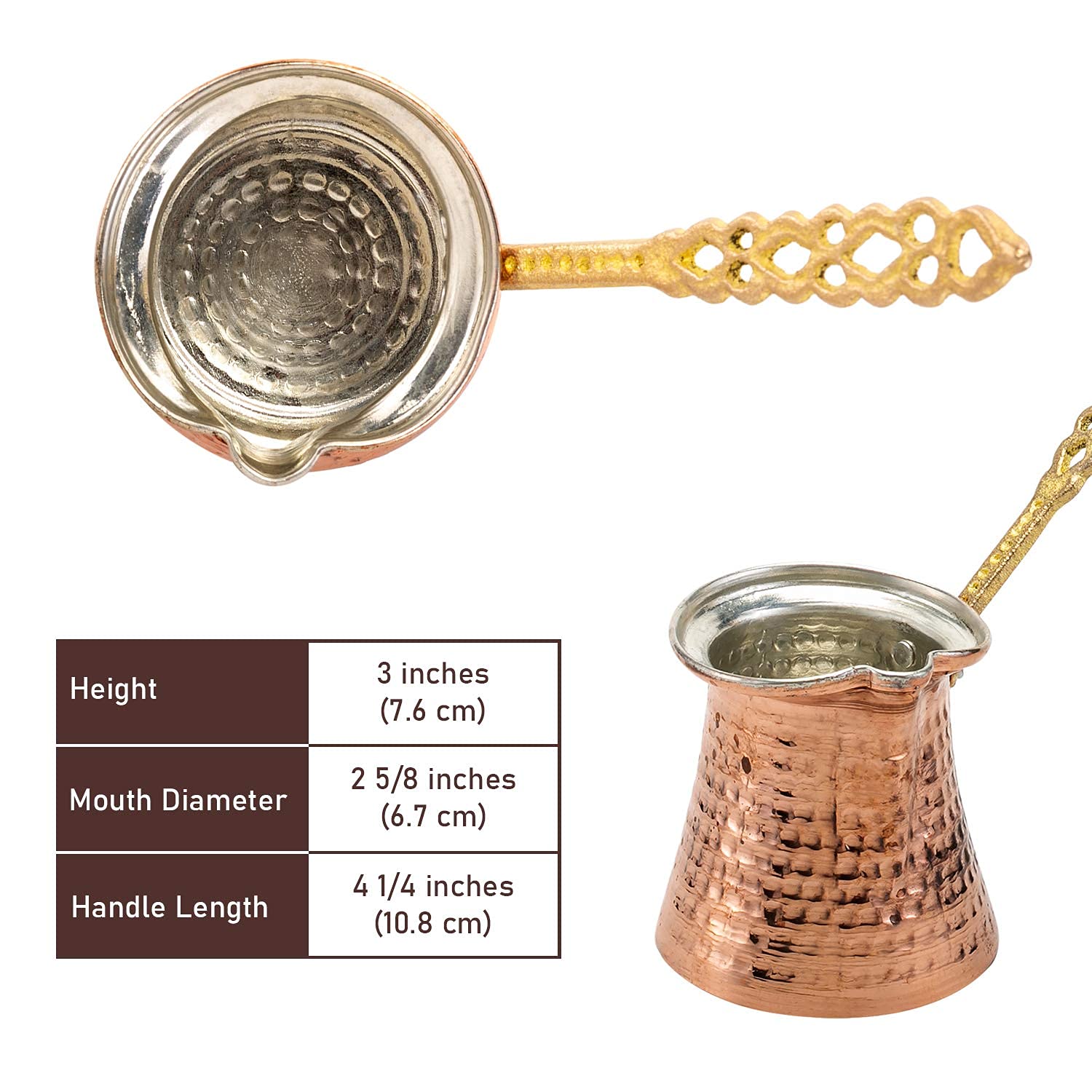 CRYSTALIA Turkish Coffee Pot, Premium Quality Handmade Turkish Coffee