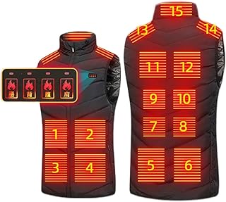Umiquansome Heated Vest for Men Women Heated Gillet Lightweight Heated Vest for Men 17 Heating Zones Electric Heating Vest(No Battery)