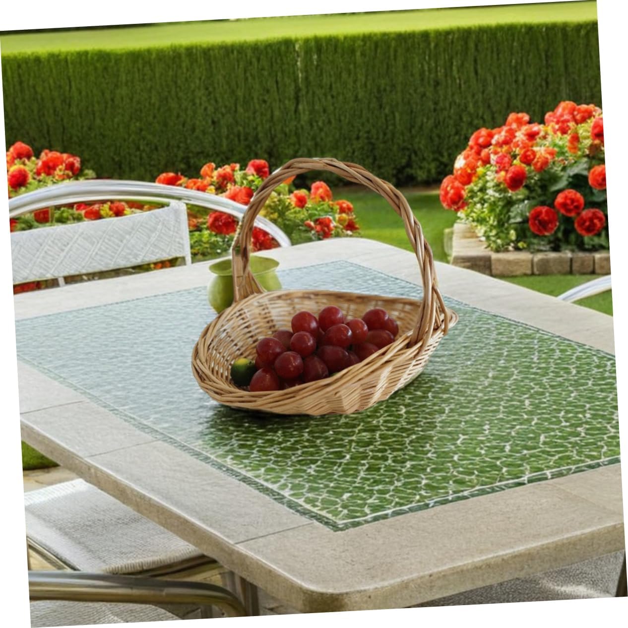 Toddmomy Handwoven Rattan Picnic Basket Multi-purpose Woven Garden Holder for Vegetables Fruits and Flowers Spacious and Portable Outdoor Storage Elegant Design