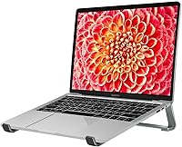 Vista 7 de Thibault Soporte ergonómico de aluminio para computadora portátil, elevador de laptop, soporte de refrigeración para laptop, compatible con MacBook