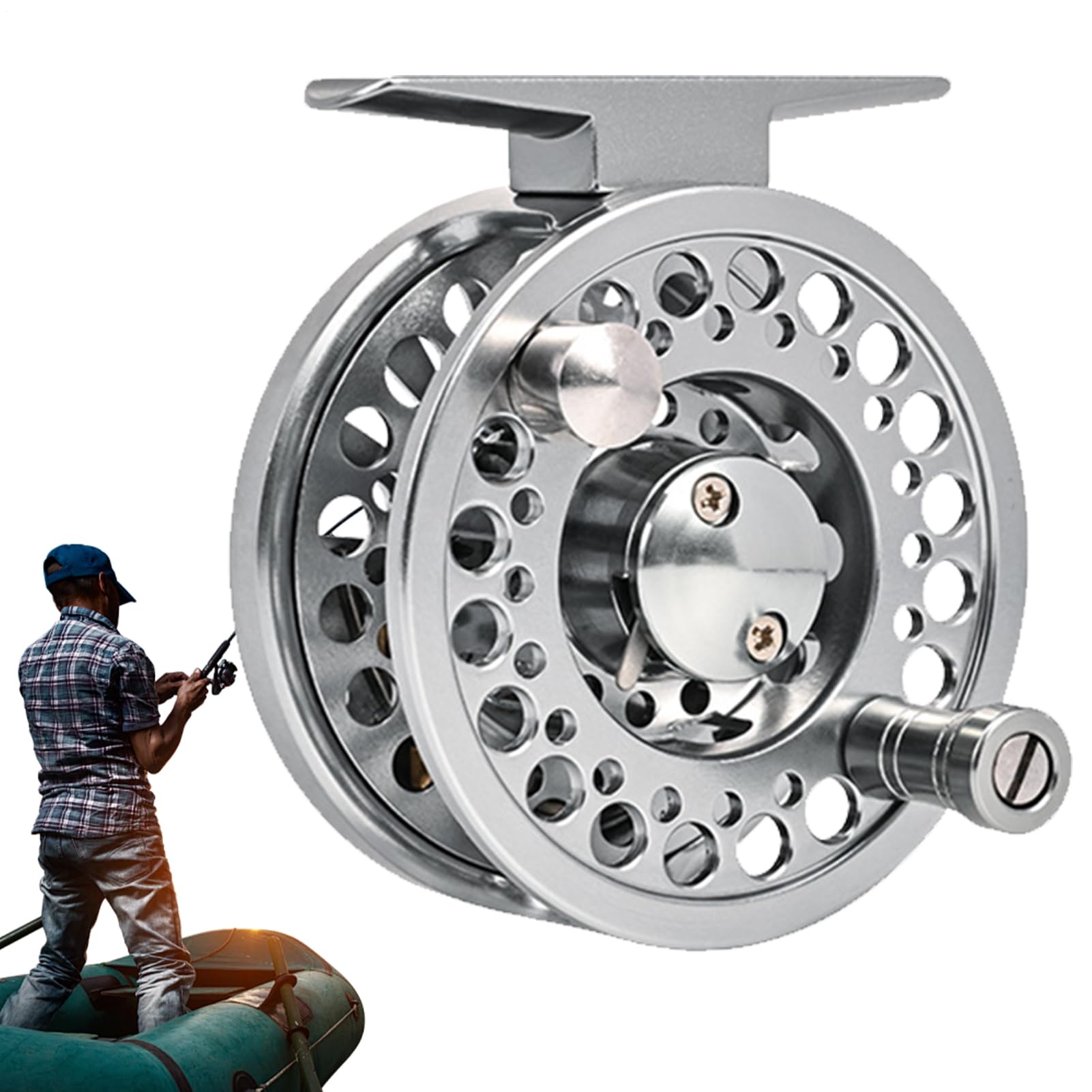 Angelrolle für Fliegenfischen, Fliegenrolle aus Aluminium, Angelrolle aus Süßwasser, aus Aluminium, Werkzeug, Ausrüstung für Süß- und Salzwasser