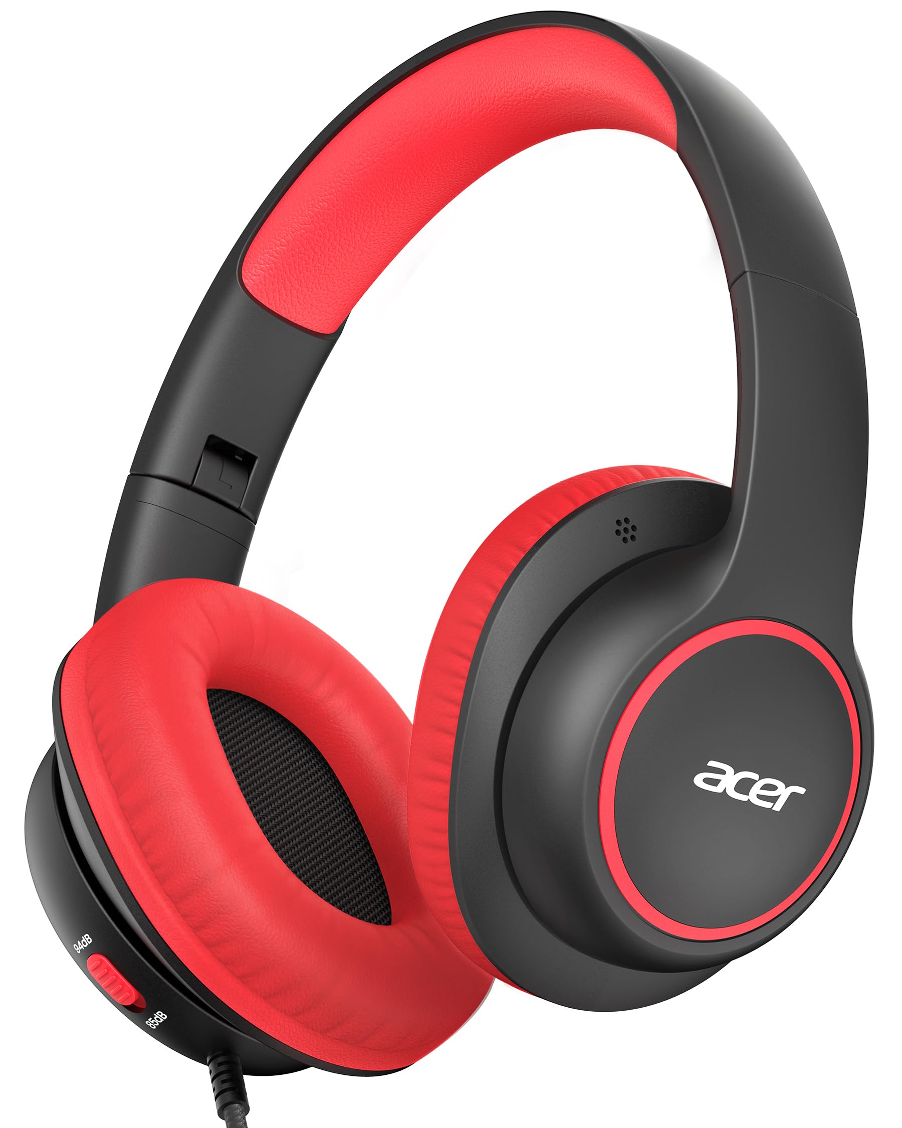 acer Kids Headphones Wired for School - Over Ear Design, 85/94dB Safe Volume Limit, 3.5mm Jack Foldable Headphones for Toddler Boys Girls Classroom