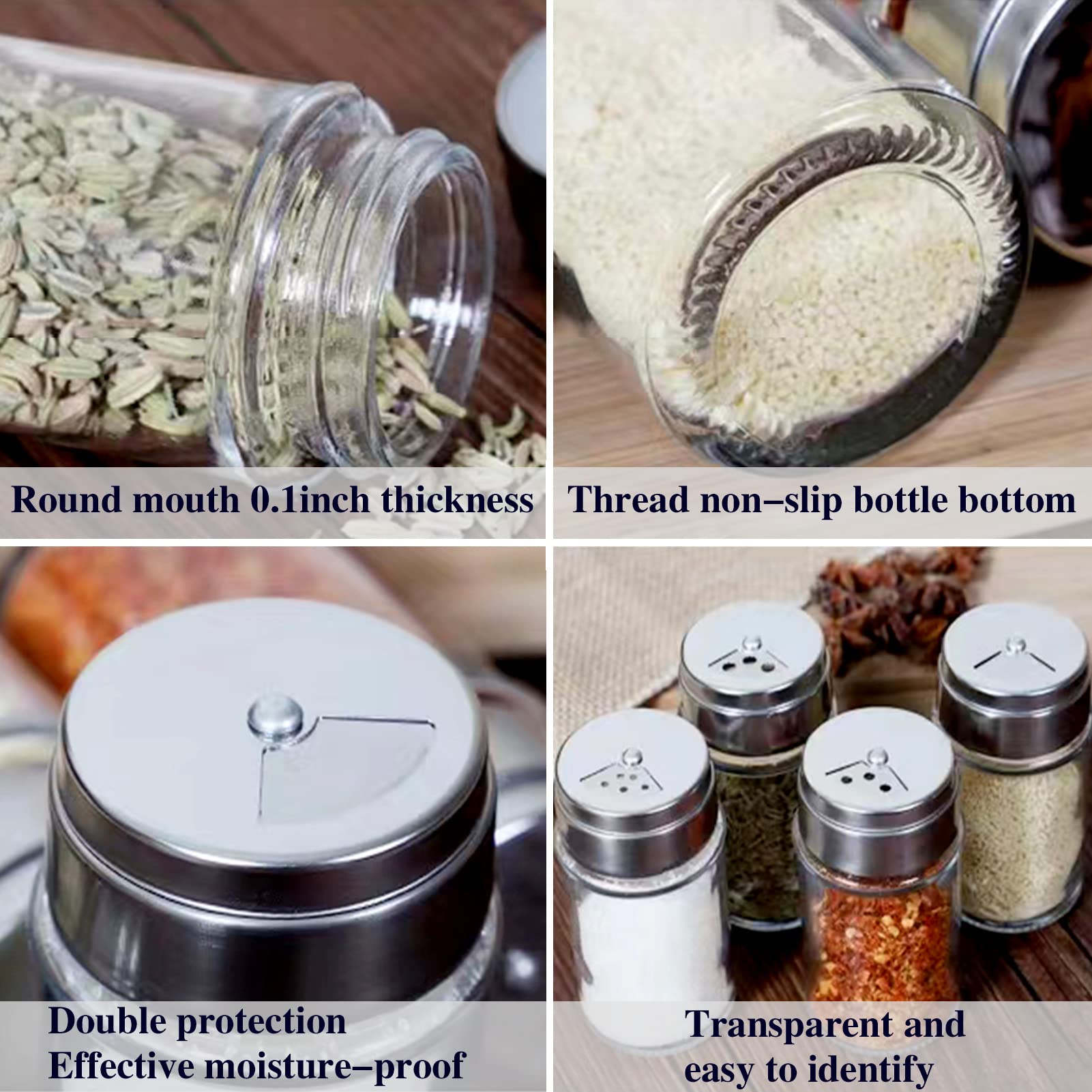 Magnifique Salière Et Poivrière Avec Trous De Versement Réglables