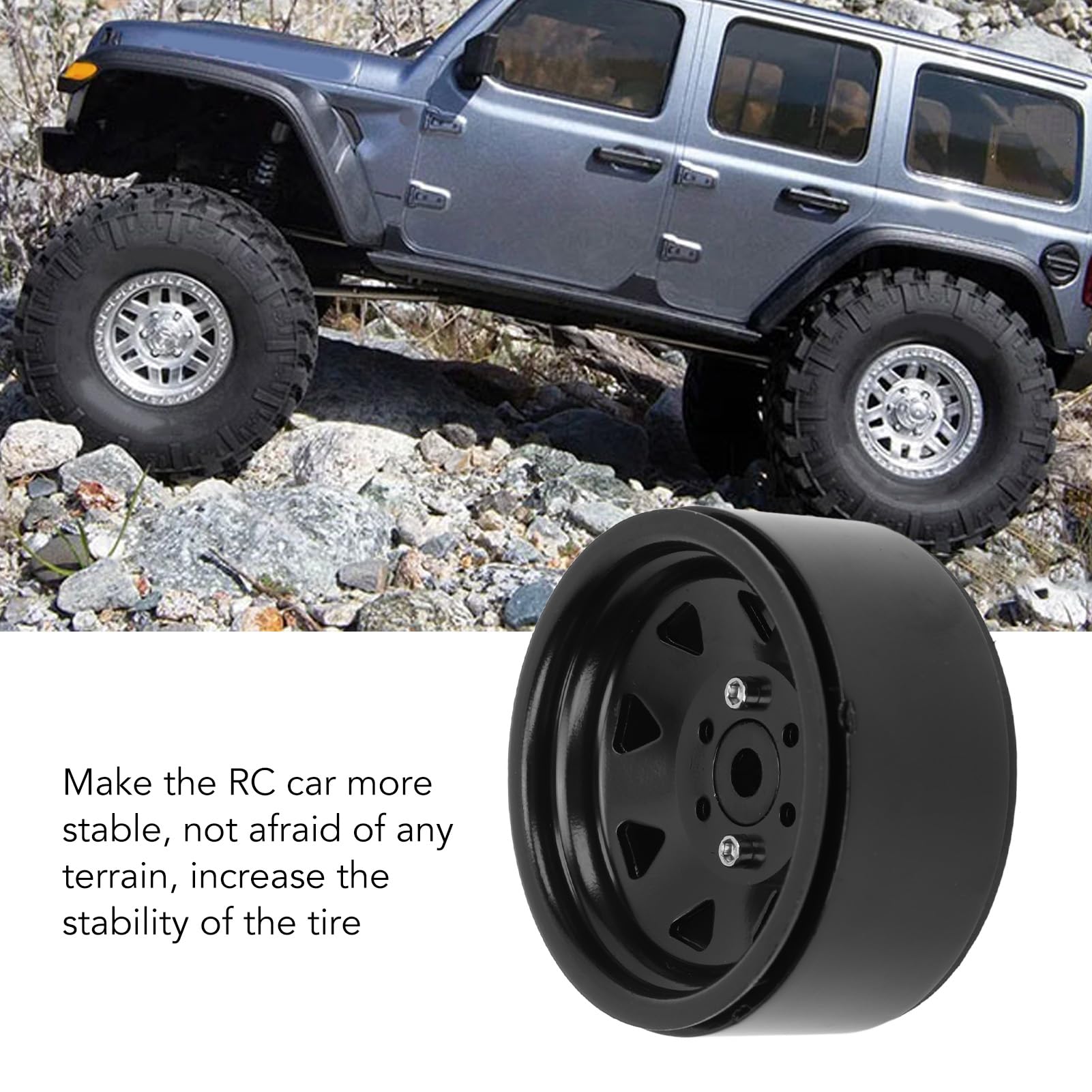 4 sztuki felg RC 1,9 cala, mocne i trwałe koła podporowe do Axial SCX10 SCX10 II SCX10 III GEN8 (Czarny)