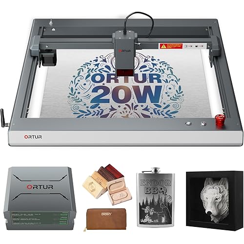 Ortur Laser Master 3 Laser Engraver Machine, 20,000mW, with Air Assist, High Power Laser Cutter and Engraving Machine for Wood and Metal, Acrylic Glass Leather, for Gifts, Making Money, Laser Class 4