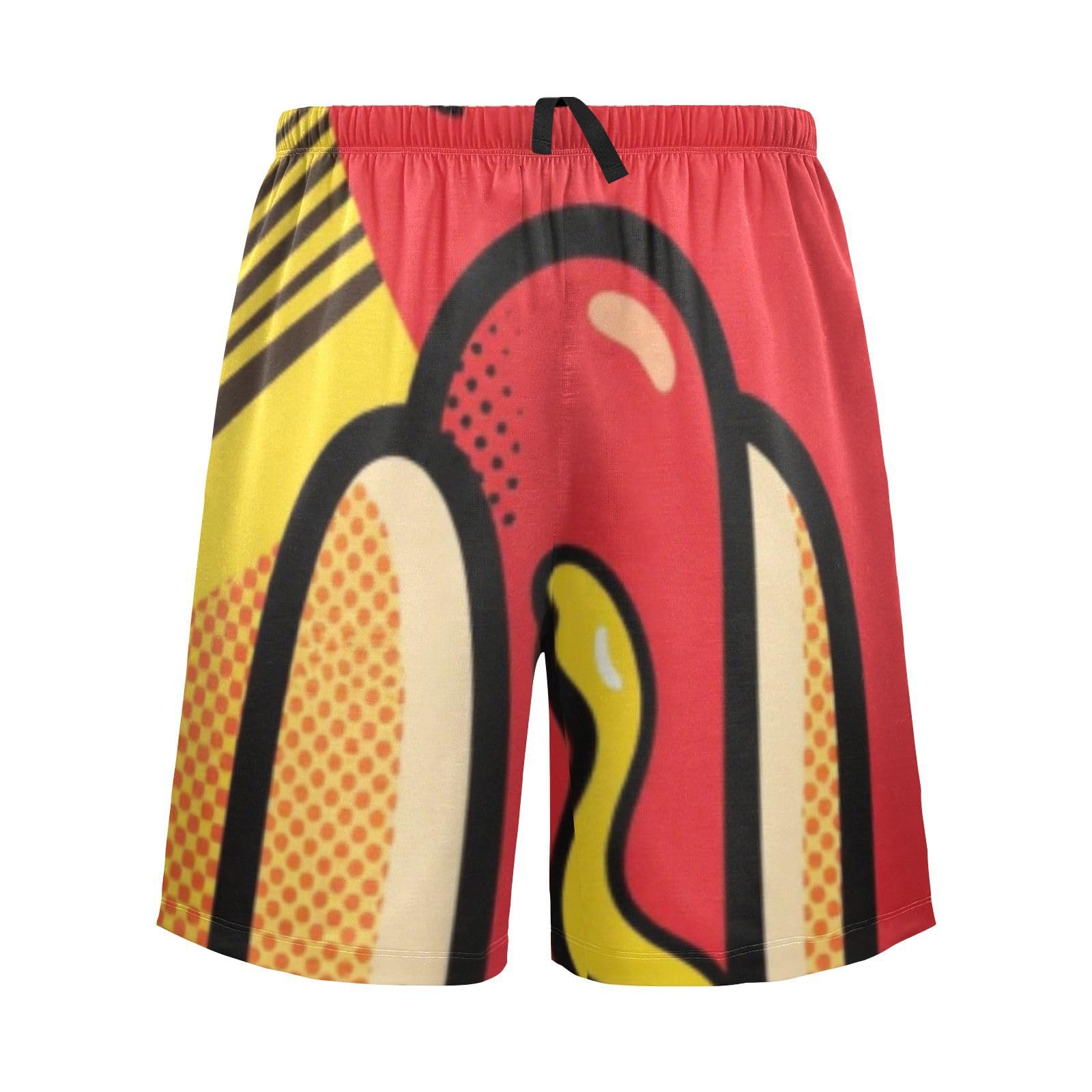 Hot Dog Red Comfy Pyjama Pants Mens Pajamas Bottoms for Spa