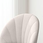 HOMCOM Chaises à manger Ensemble de 4, Chaises de cuisine rembourrées modernes avec jambes en métal, dossier Shell et siège rembourré, chaises latérales pour salle à manger, chambre, salon, blanc crème