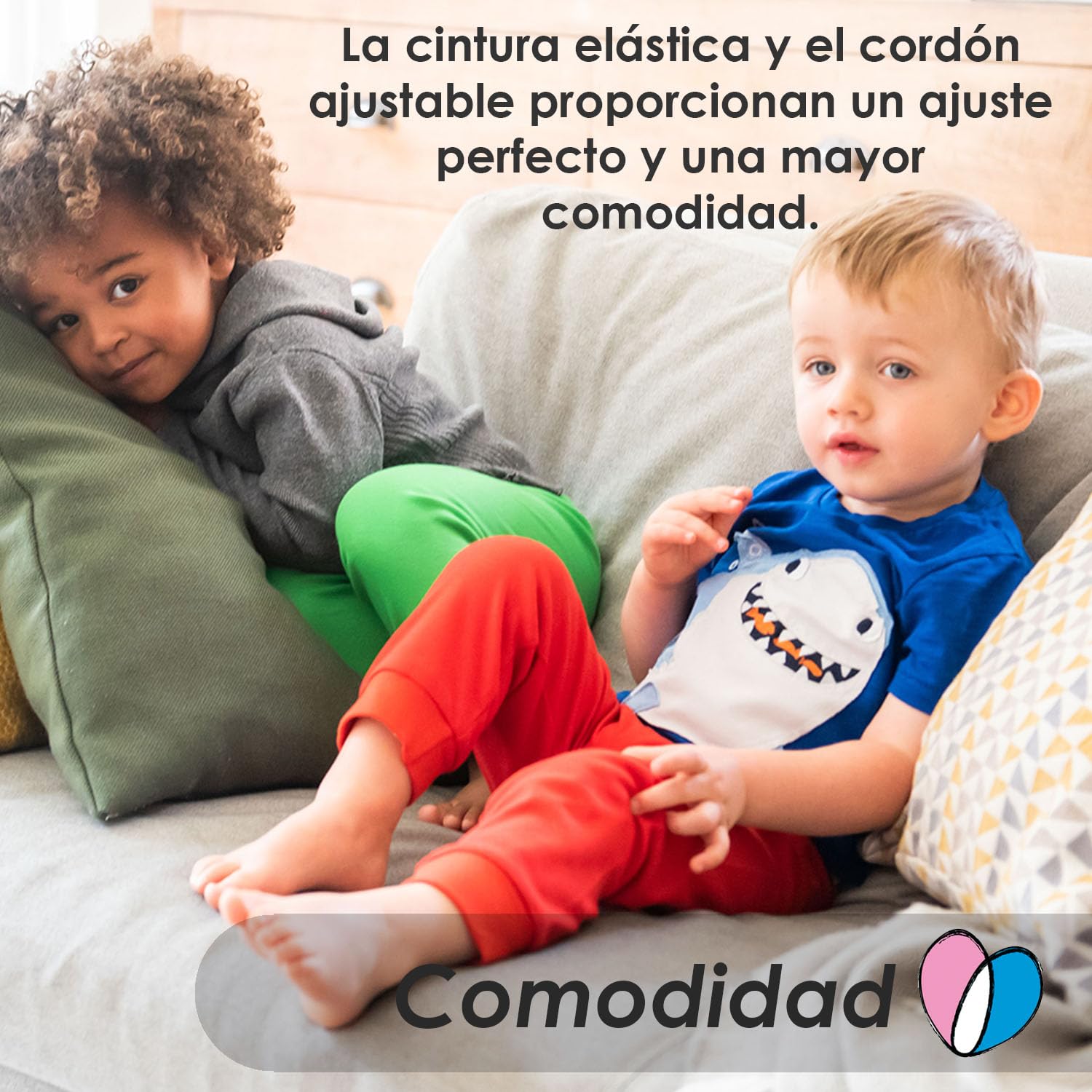 Lovjoy Pantalón Chándal Bebé Niños - Pack 3 o 5 Colores - 1-4 años - Calidad Comodidad - 100% Algodón Suave - Cintura Elástica – Unisex