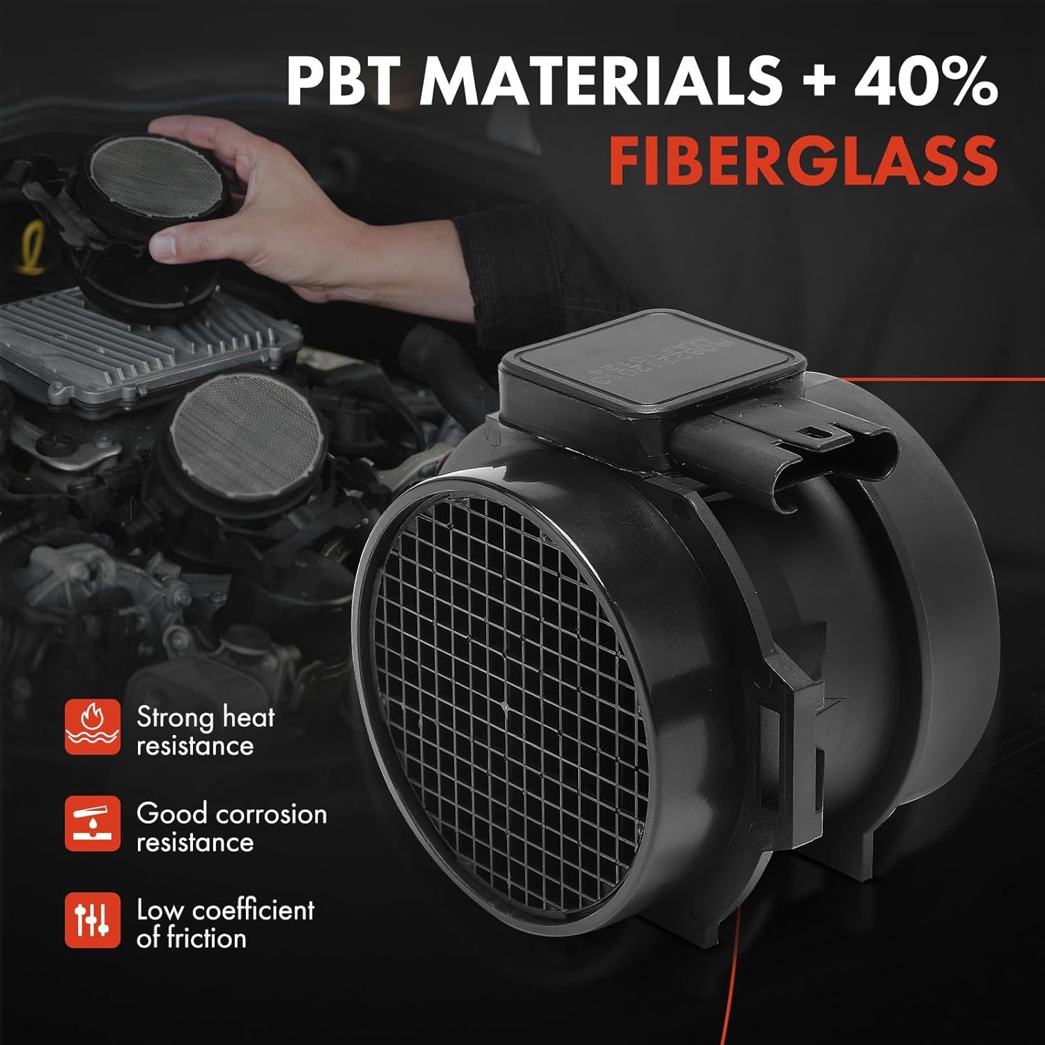 A-Premium Mass Air Flow Sensor Meter Assembly with 6-Pin [fits DOHC, 6Cyl 2.5L] Compatible with BMW 325Ci 2003-2006, 325i 2003-2005, X3 2004-2006, Z4 2003-2005, Replace# 13627513957, 13627566984