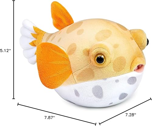 Miniatura 9 de FRANKIEZHOU Lindo juguete de peluche de pez globo, animal de peluche de pez, juguete de peluche, regalos para niños, peces de 7 pulgadas, amarillo
