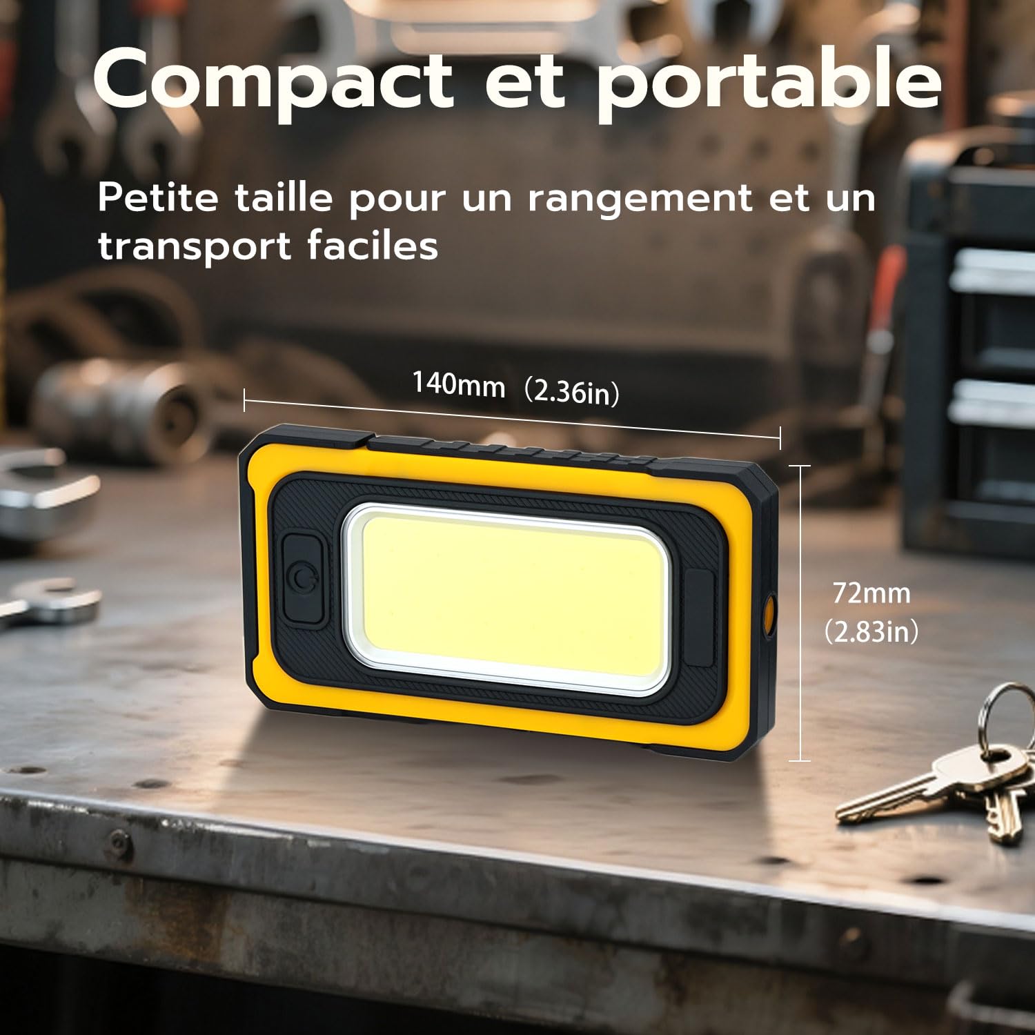 Wigearss Lampe Torche LED Solaire Rechargeable, Lampe de Poche COB Portable avec Crochet et Aimant, Lampes LED Rechargeables pour Urgences, Atelier, Camping