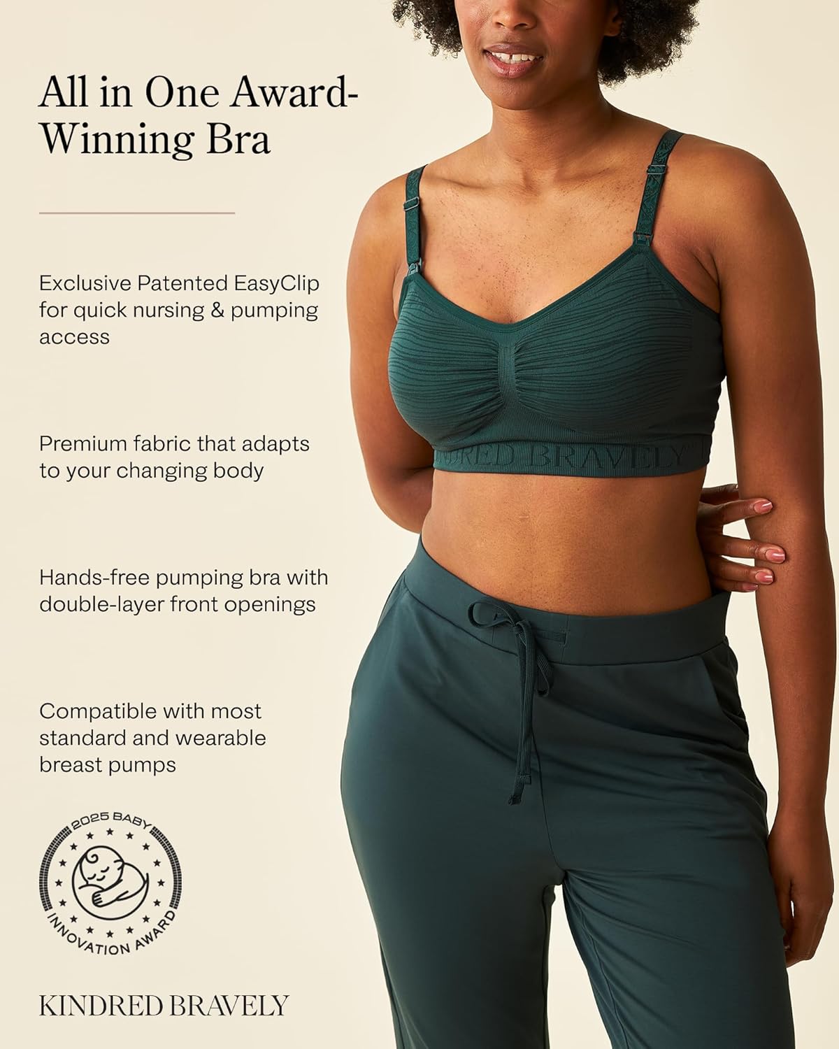 Kindred Bravely Sublime Pumping Bra Hands Free, Adjustable Pumping & Nursing Bra with EasyClip for All Breast Pumps - Image 3