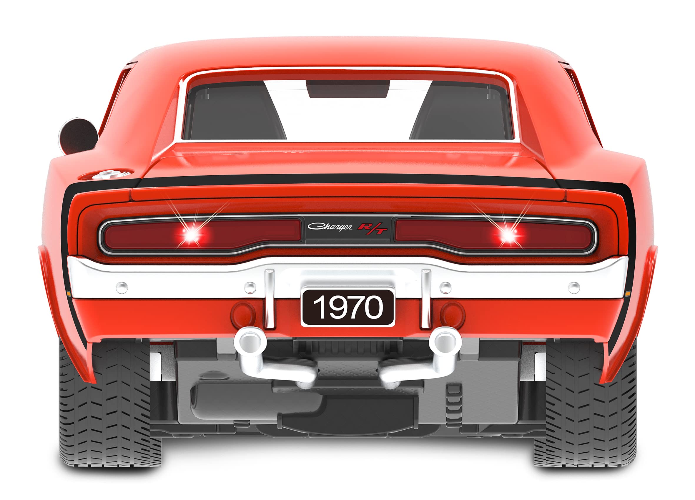 JAMARA 402116 Dodge Charger R/T 1970 1:16 2,4GHz drzwi ręcznie licencjonowane, wierne w szczegółach wnętrze, lakierowanie wiernie odwzorowane oryginałem, zdalnie sterowany samochód RC, czerwony