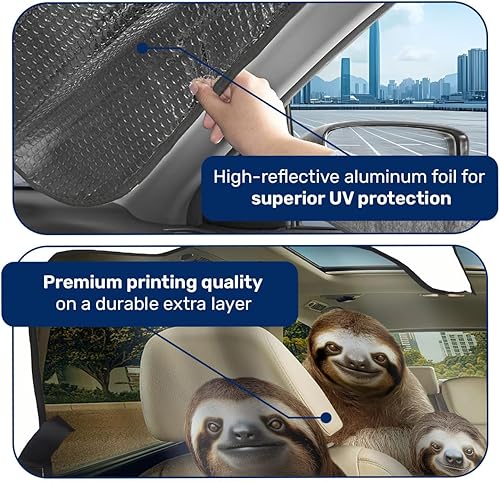 Miniatura 10 de Cute Cat Group - Parasol divertido para parabrisas de automóvil, SUV, camión (55 x 30 pulgadas), parasol para automóvil, parasol para ventanas