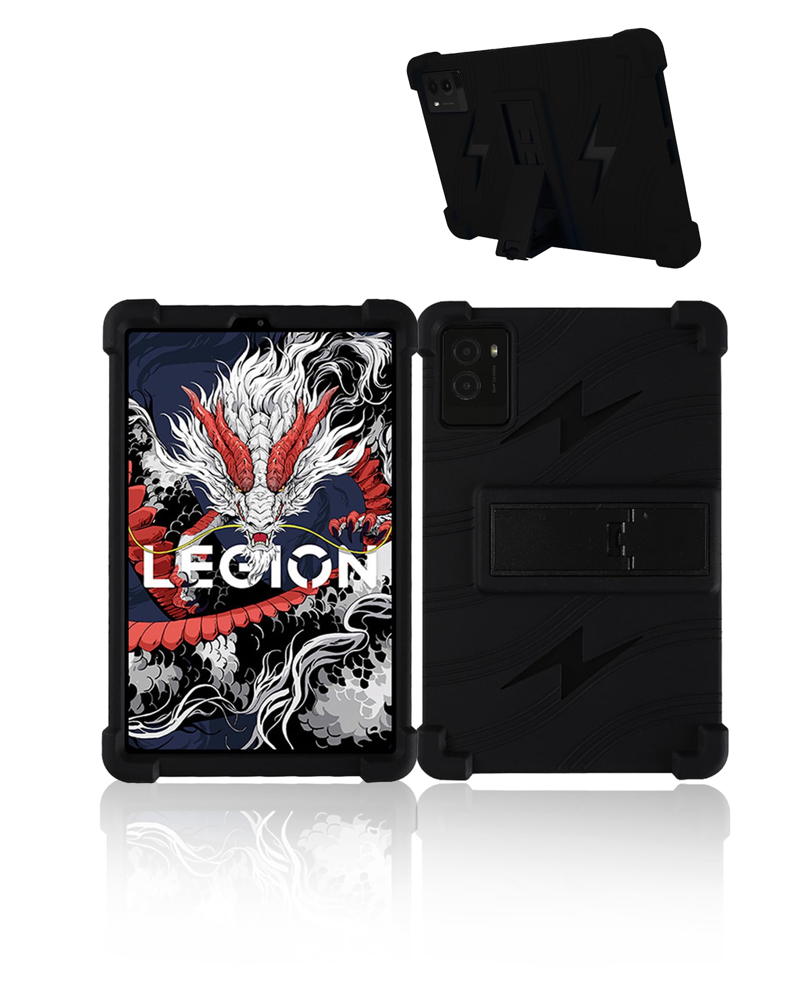 for Lenovo Legion Y700-2024 - Premium Entertainment 8.8 Inch Tablet Case,Soft Silicone Adjustable Stand Cover Lightweight Kids Friendly,Black.