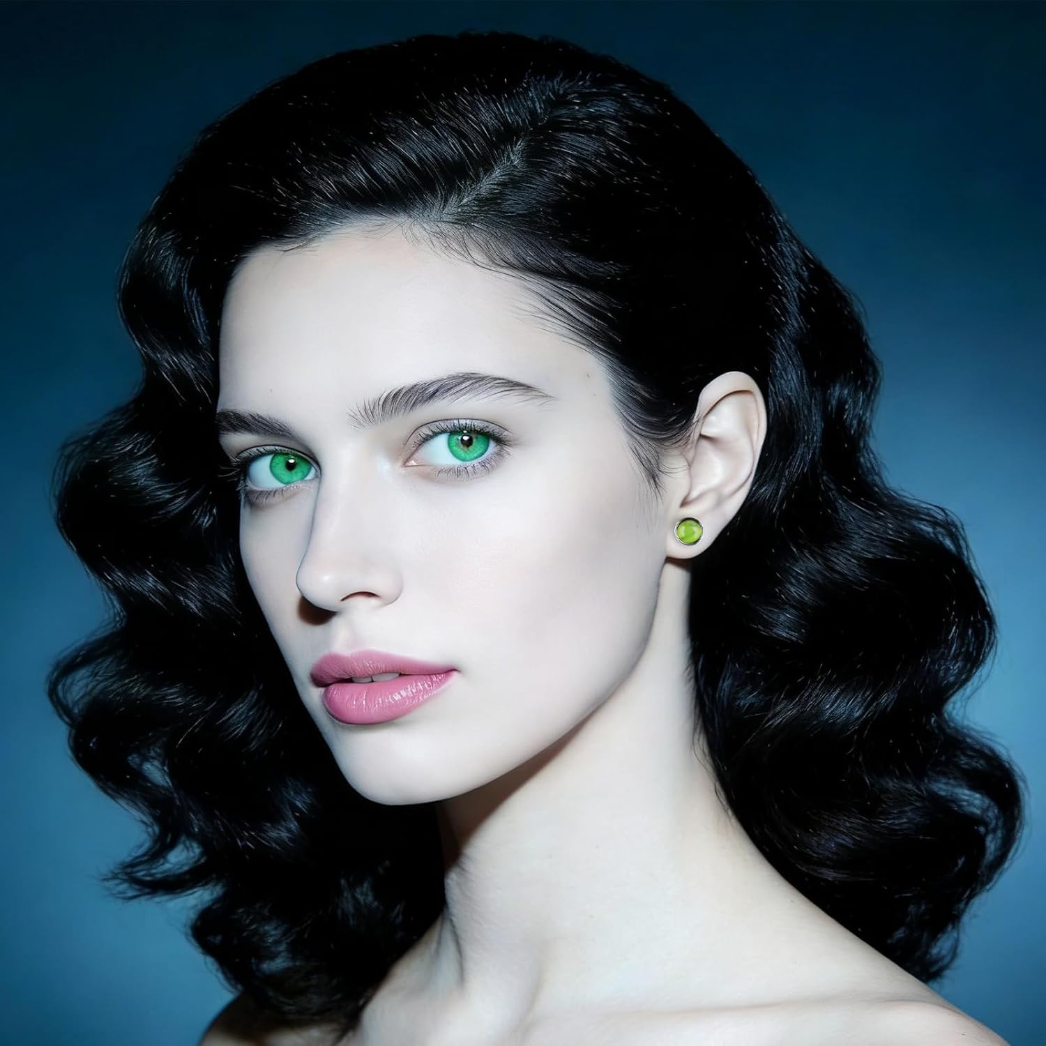 12 Pairs Multi Colored Cats Eye Stud Earrings Stainless Steel Gemstone Round Heart Square Oval Stud Earrings Set for Women - Image 5