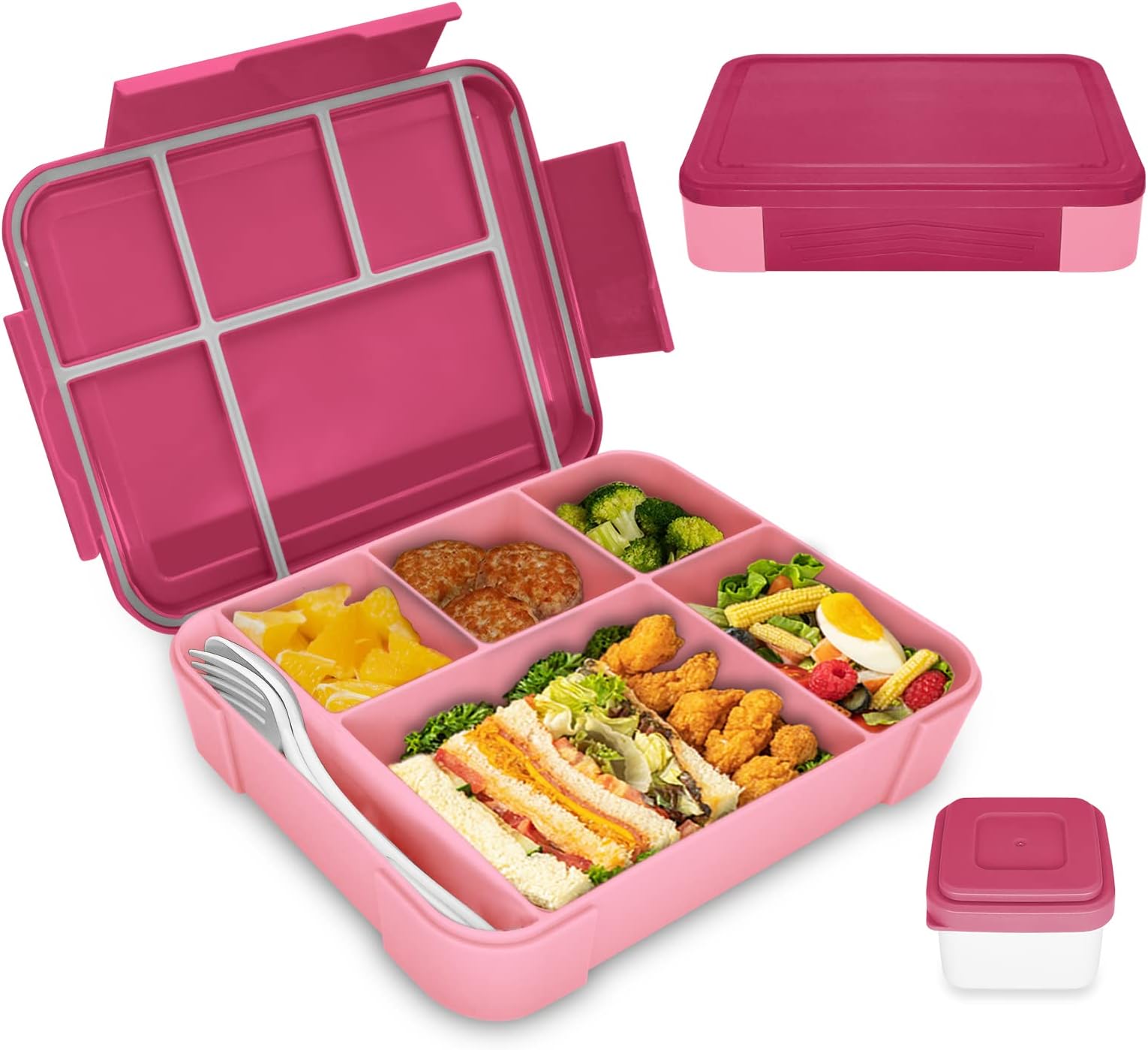 Bentgo Fresh – Contenitore portapranzo pieghevole a 4 scomparti, a prova di perdite, versatile, confezione da 2 (viola/verde