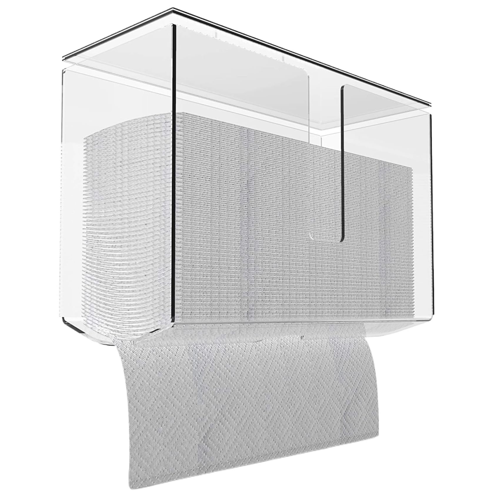 Tsawntd Acrylic Tissue Box Holder Clear Tissue Box Wall Mounted Dispenser with Dustproof Lid Large Capacity Toilet Paper Dispenser for Bathroom Holder Clear