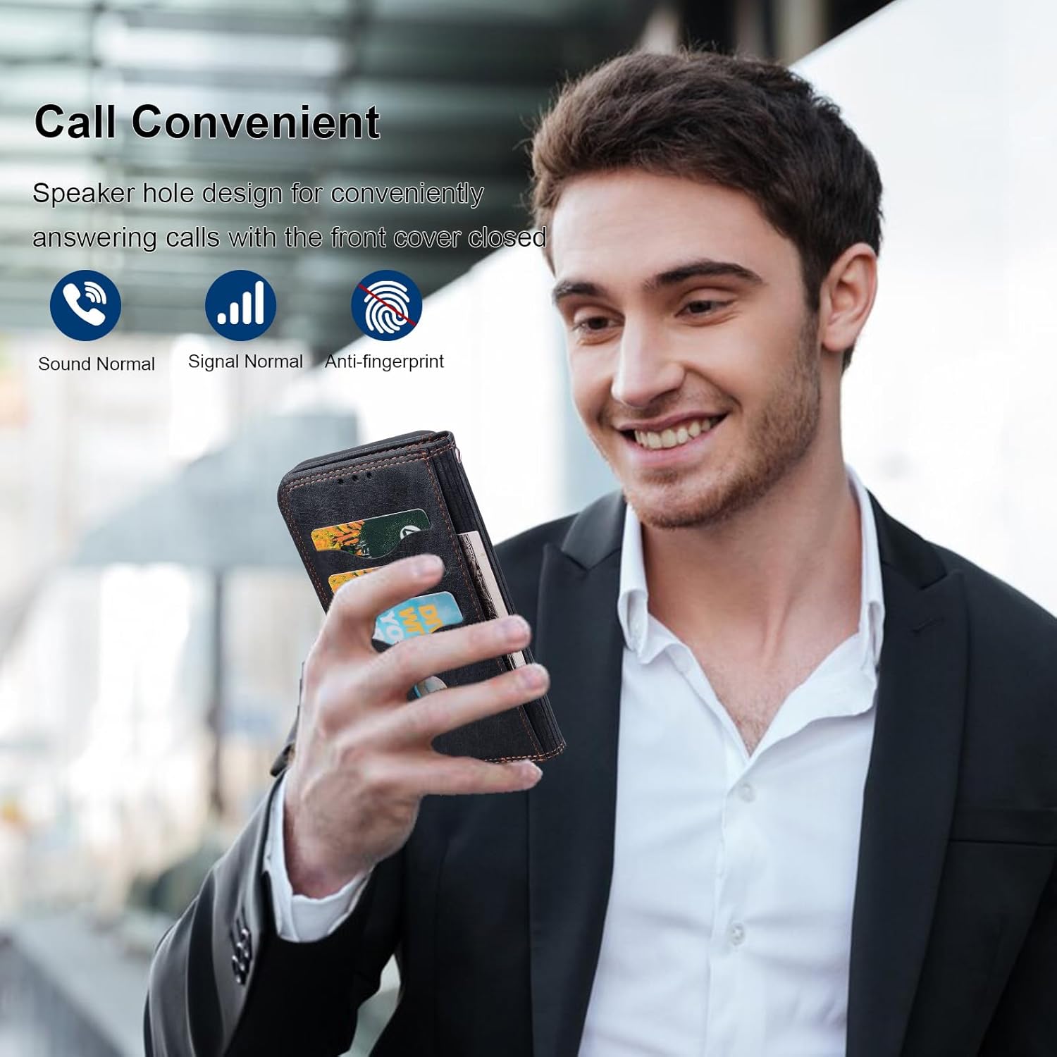 Wallet Case for Samsung Galaxy S25 2025 / S24 2024 6.2" with RFID Blocking Credit Card Holder, PU Leather Folio Flip Kickstand Protective Cover Women Men for Galaxy S25 Phone Case - Black - Image 7