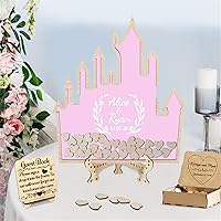 Vista 18 de Libro alternativo de corazón personalizado para libro de invitados con 30 a 100 corazones de madera, caja de madera personalizada para decoración