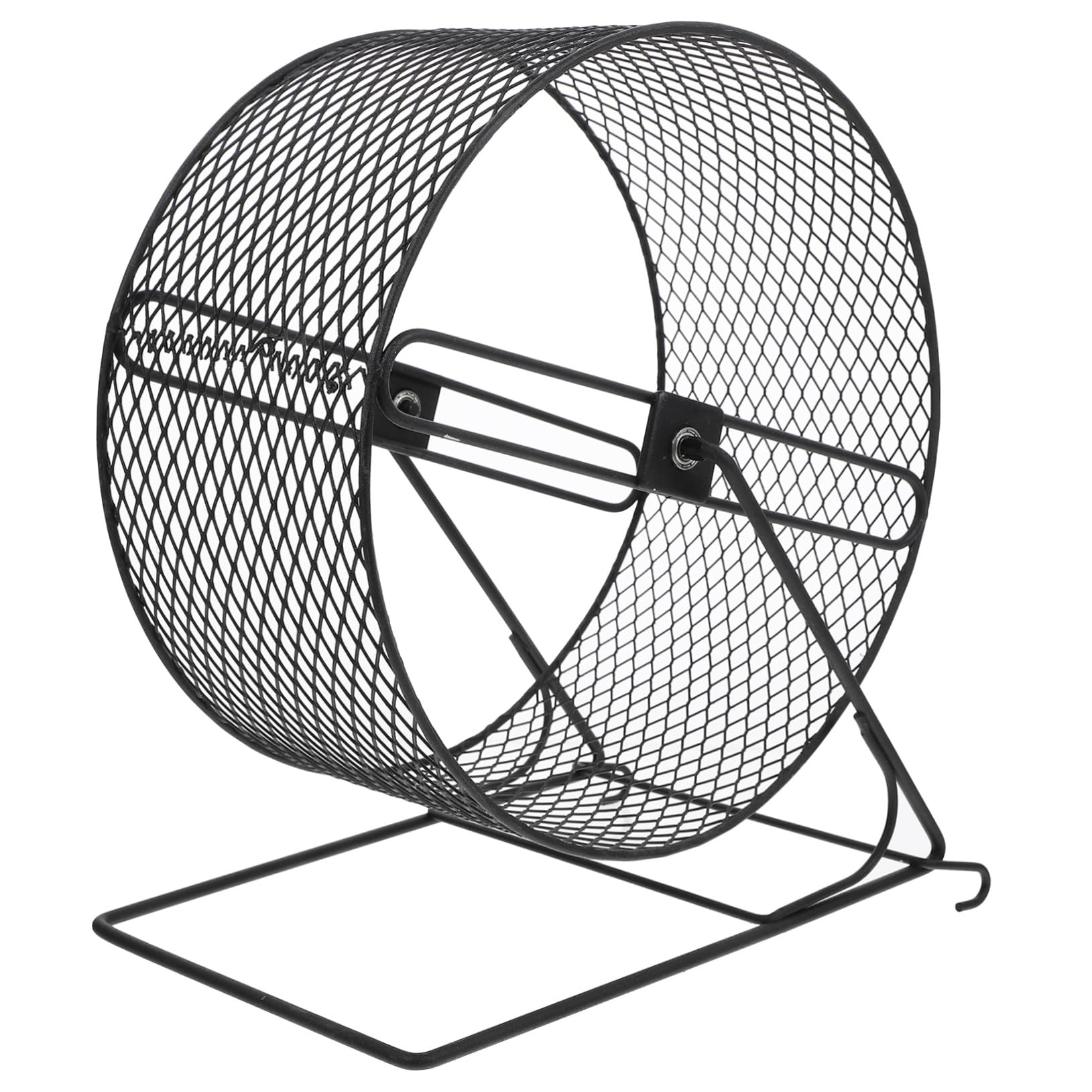 Ruota Criceto Silenziosa in Ferro Nera per Esercizio e Gioco | Rotazione Discreta, per Criceti Dorati e Piccoli Roditori, Accessorio da Allenamento