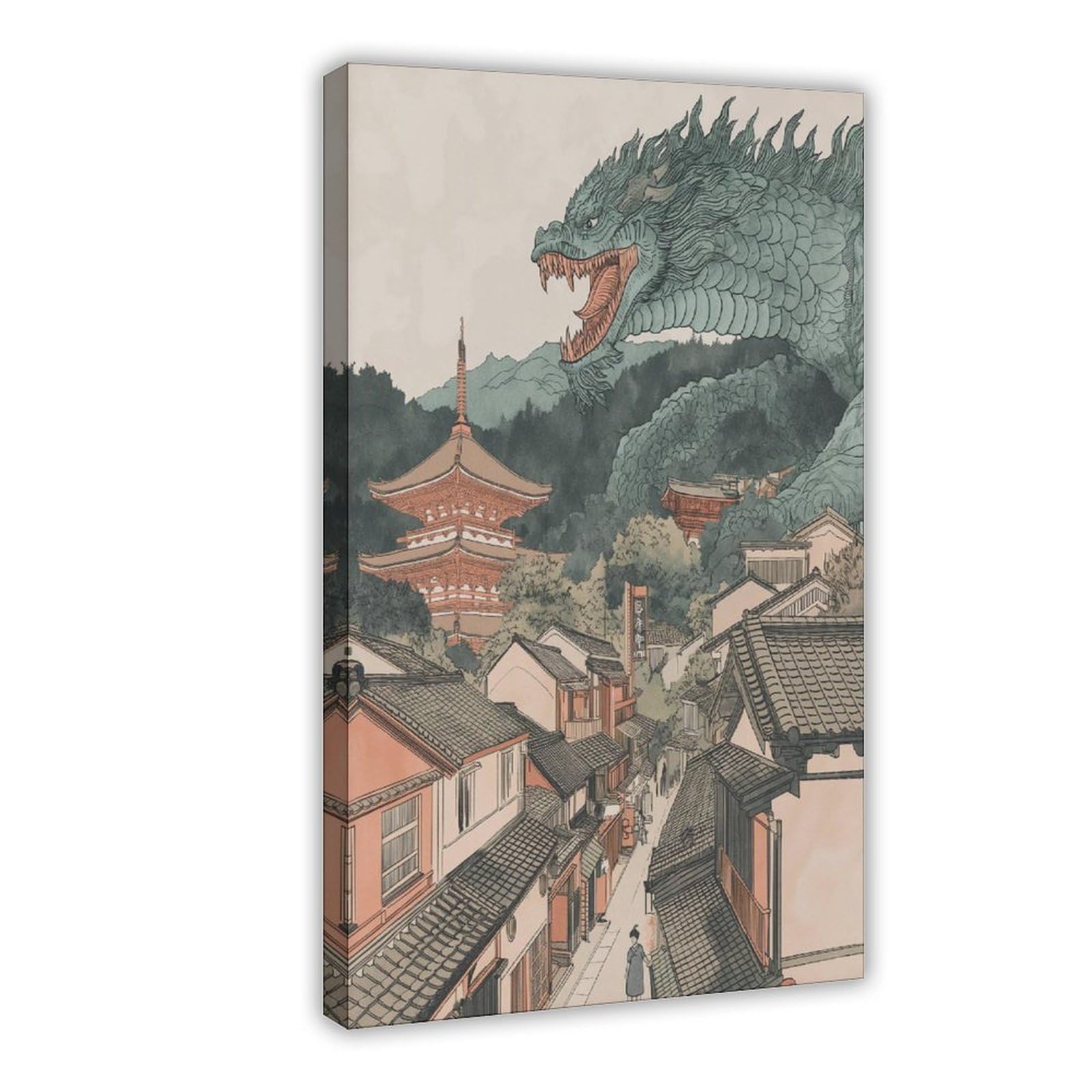 Bareronor Japanese Dragon Anime Poster Canvas Poster Bedroom Decor Landscape Office Room Decor Gift 24" L X 36" W