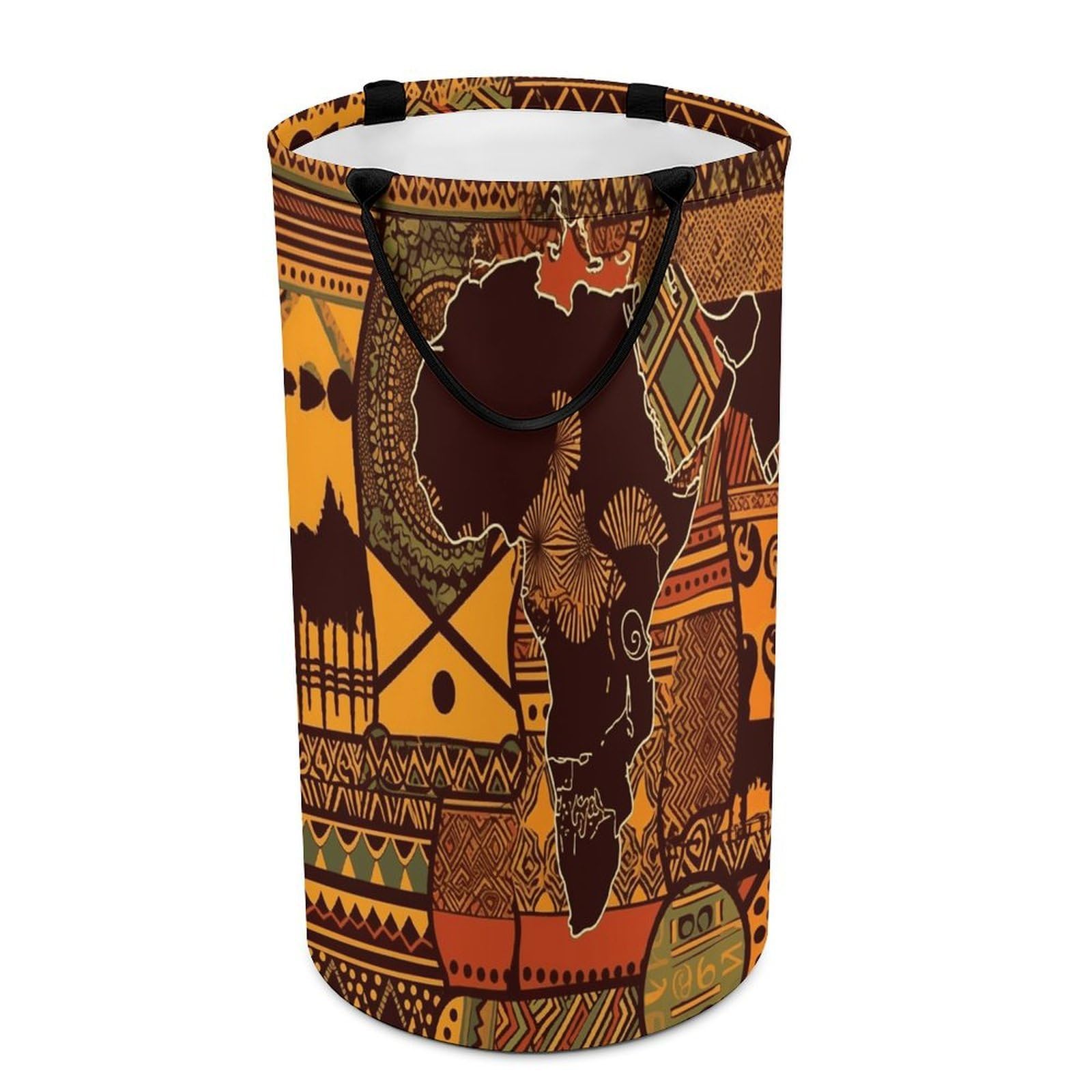 African Map Ethnic Pattern Dirty Clothes Basket Large Capacity Laundry Basket Freestanding Laundrys Hampers Tall Collapsible Clothes Hamper for Blankets Toys