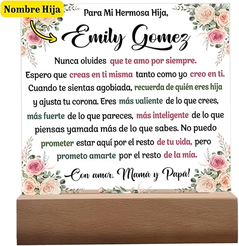 Miniatura 10 de Lampara De Amor Eterno Para Mi Hija En Español, Placa Personalizada De Graduación, Regalo De Graduación Para Mi Hija, Regalos De Graduación 2025