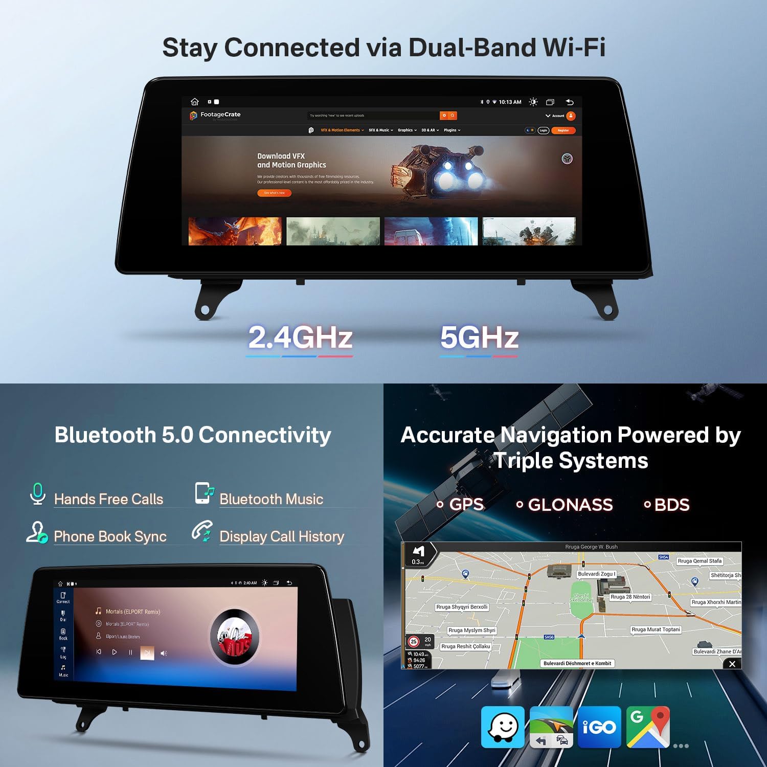 XTRONS 10.25 Inch Android Car Stereo for BMW X5 E70 / X6 E71 (2007-2010) CCC System, IPS Touch Screen GPS Navigation Support Wireless CarPlay Android Auto (2+64GB)