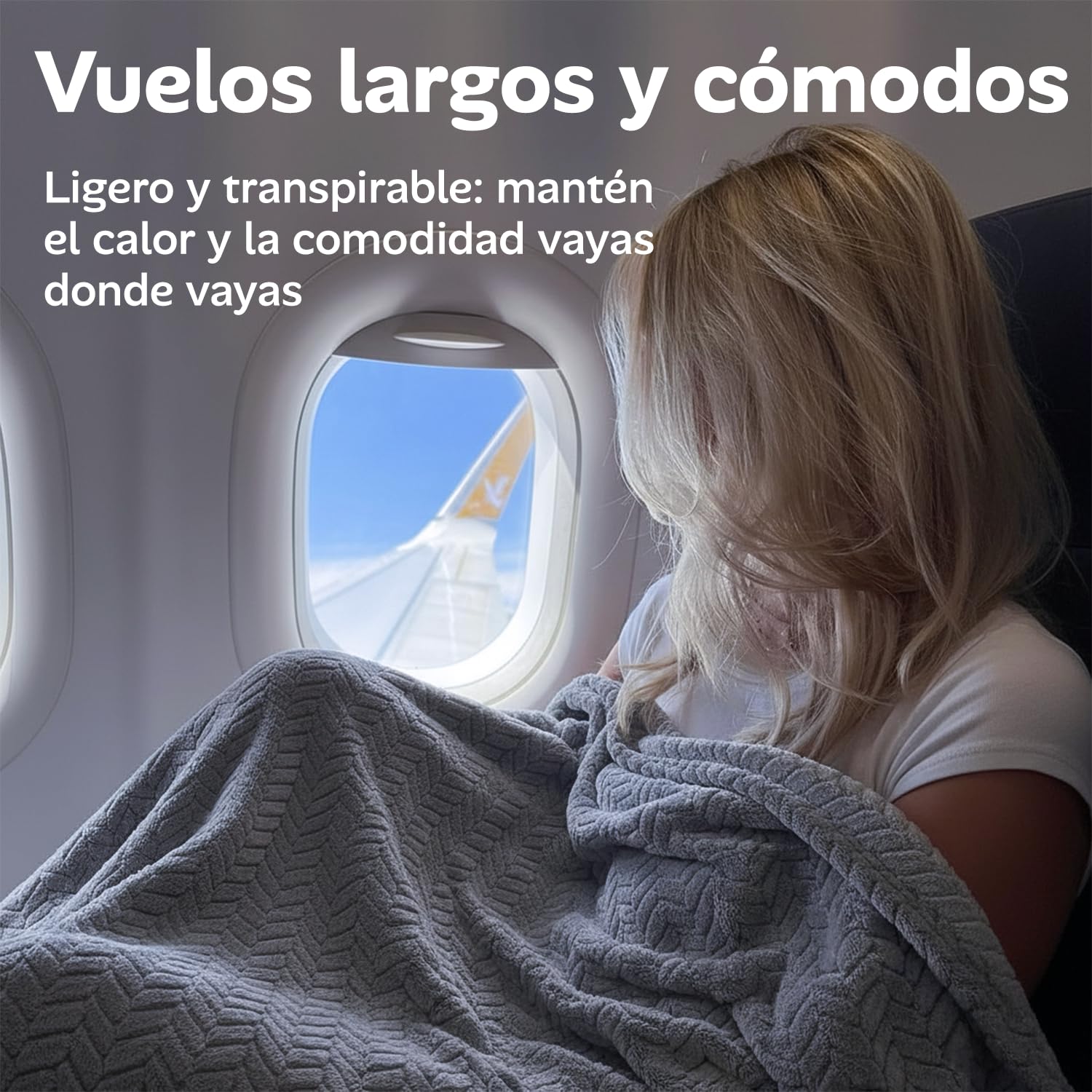 Proglobe Manta de Viaje Suave & Cálida para Avión & Coche - Imprescindible para Vuelos Largos para Mujeres, Hombres, Niños - Almohada Compacta con Funda para Equipaje & Clip para Mochila, Gris