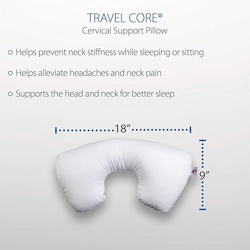Miniatura 5 de Core Products Almohada de apoyo cervical Tri-Core y combo de núcleo de viaje, firme estándar, tamaño completo