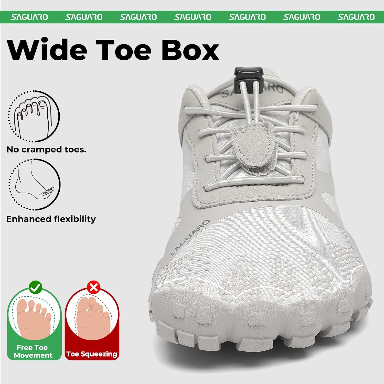 SAGUARO Barefoot Shoes for Men & Women | Wide Toe Box Zero-Drop Minimalist Trail Running Hiking Shoe