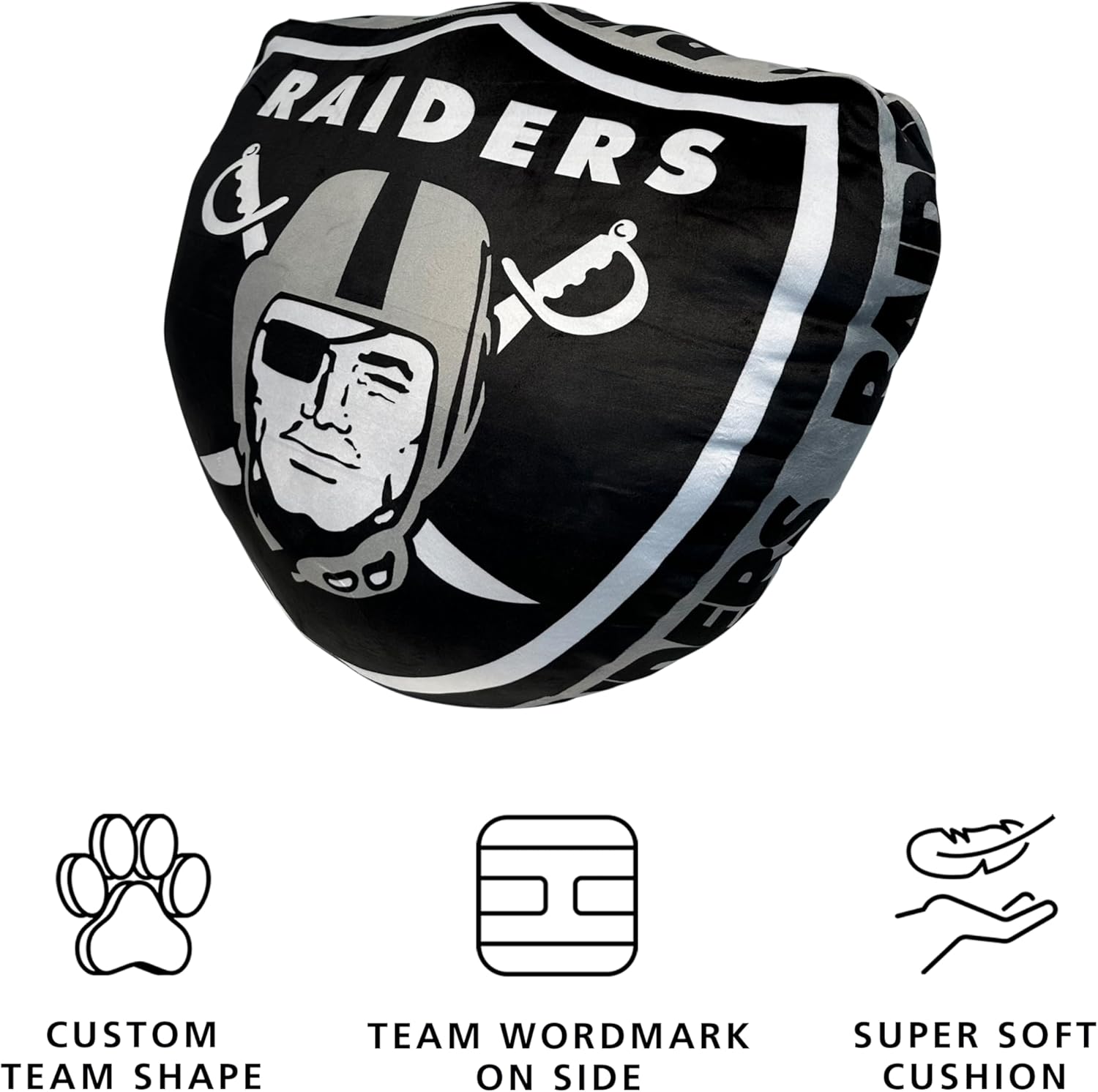 FANMATS NFL XL Puff Plush Pillow – Plush Oversized Decorative Pillow for Couch & Bed | Team Logo Shape