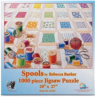 SUNSOUT INC - Spools - 1000 pc Jigsaw Puzzle by Artist: Rebecca Barker - Finished Size 20" x 27" - MPN# 24218