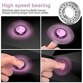 ATESSON Fidget Spinner Toy Durable Stainless Steel Bearing High Speed Spins Precision Metal Hand Spinner EDC ADHD Focus Anxiety Stress Relief Boredom Killing Time Toys for Adults Kids (Pink)