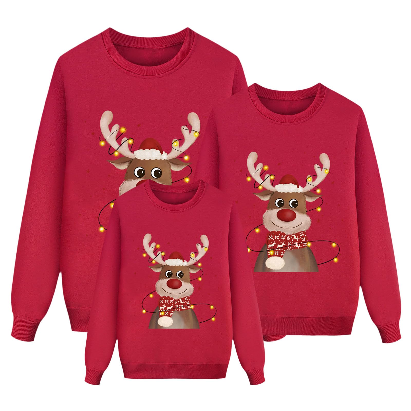 Sudadera Navideña Gris Familiar Jersey de Punto Hombre Mujer Niños Invierno
