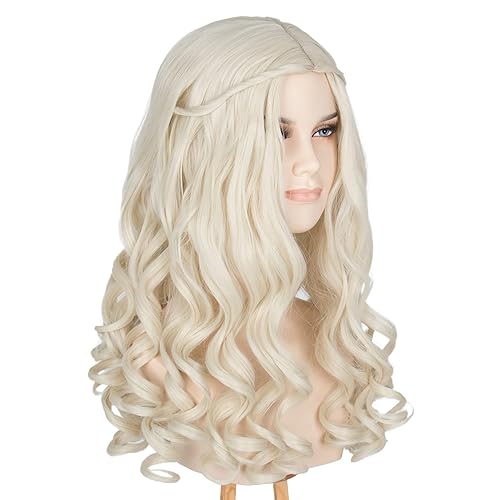 Miniatura 9 de Peluca larga rubia rizada para disfraz de Halloween cosplay para adultos y niños de Miss U Hair